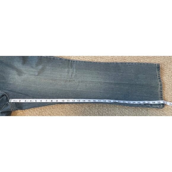 Vintage 90s Y2K Mid Rise Floral Embroidered Bootcut Jeans Sz 10P - Picture 10 of 12